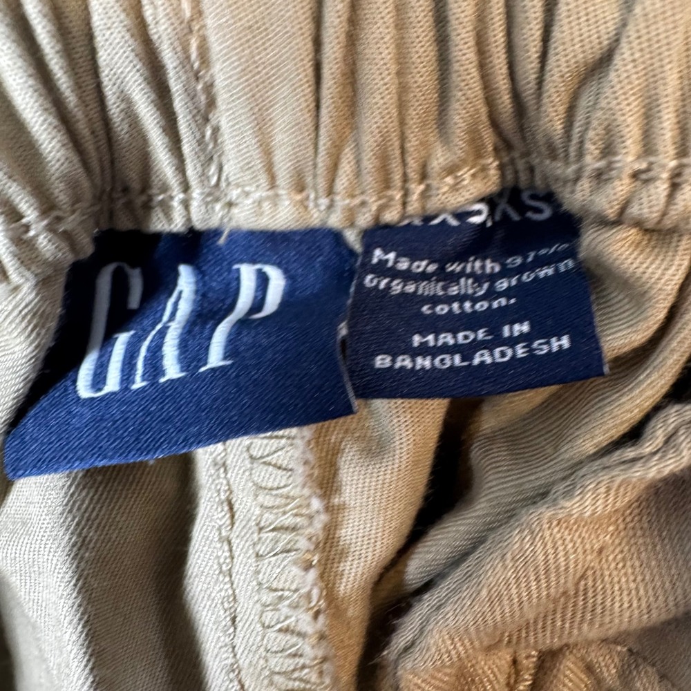 Gap Khaki Cargo Pants Womens XXS XS Tan High Rise Drawstring Jogger Utility - Picture 3 of 7